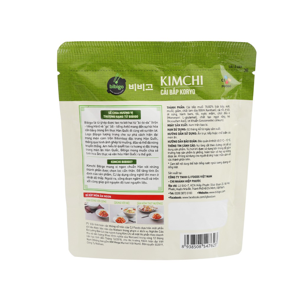 Kim chi cải bắp Koryo Bibigo Ông Kim's gói 100g