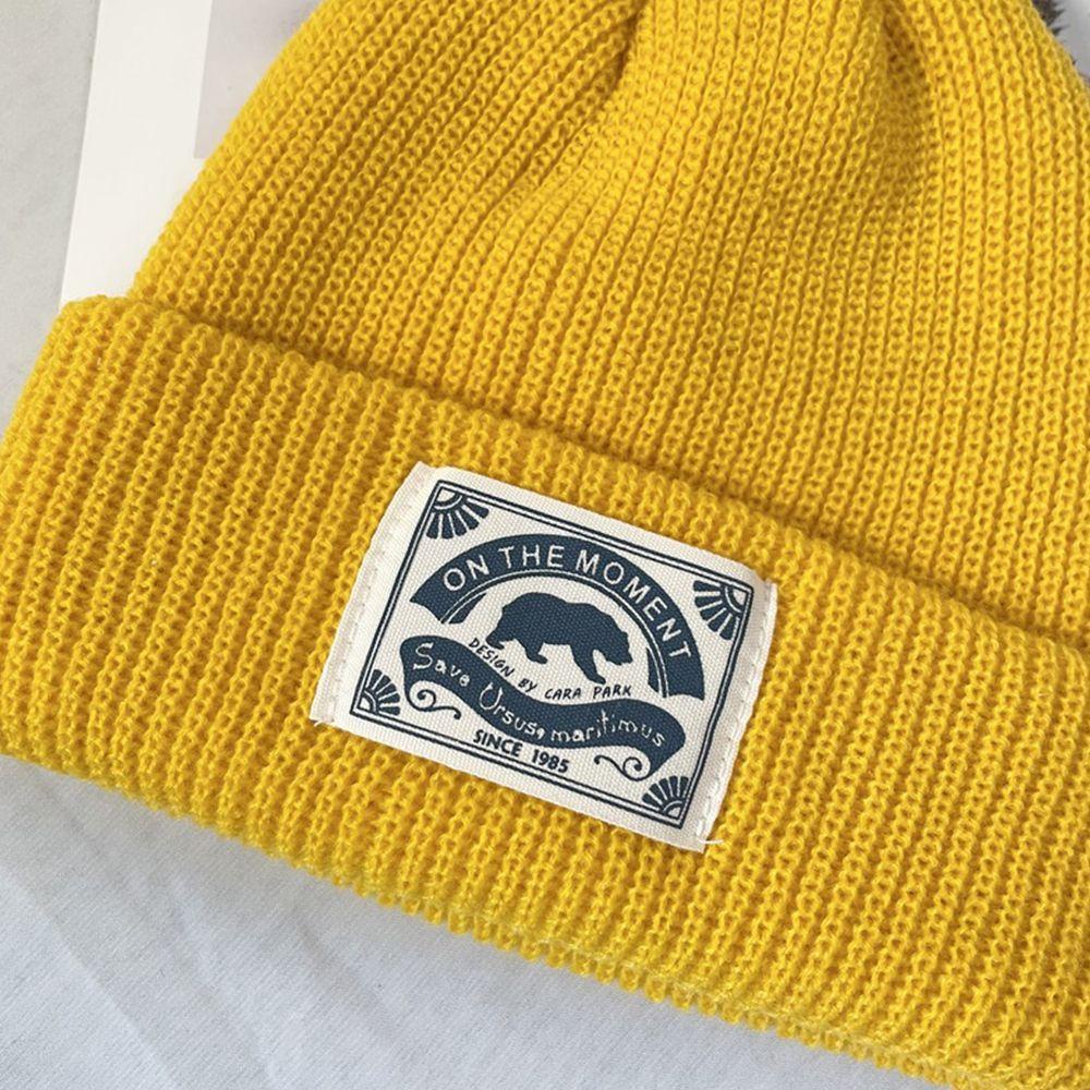 Mocho Mũ Beanie Dệt Kim Màu Trơn Phong Cách Đường Phố Hàn Quốc