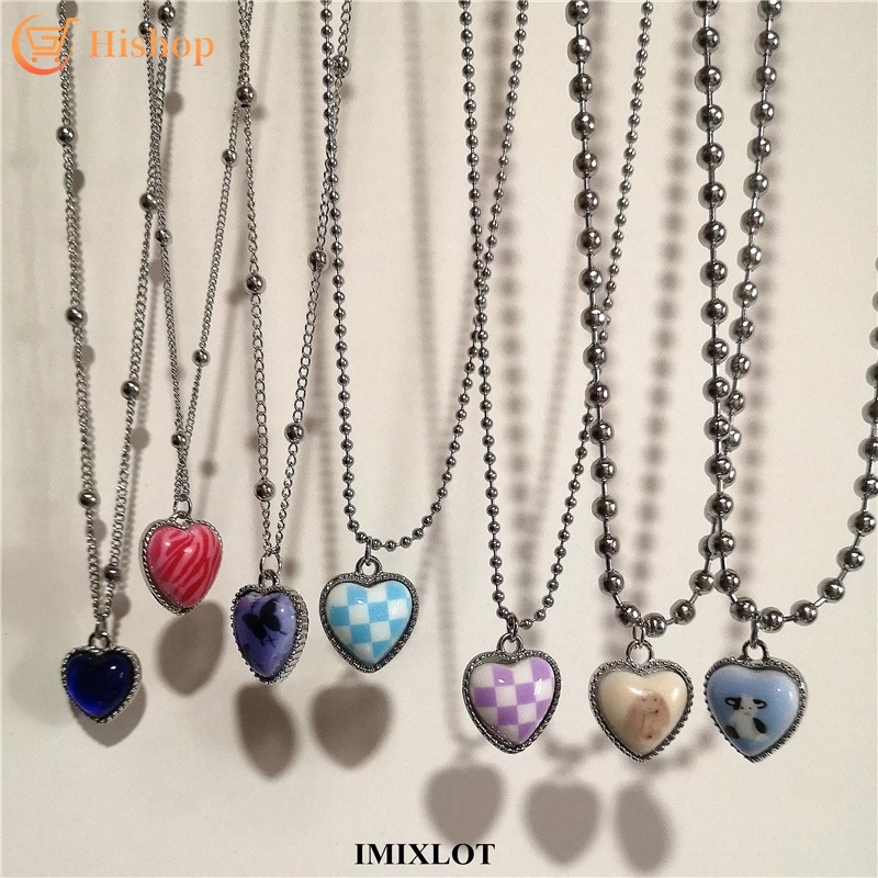 Vòng cổ mặt hình trái tim/ bướm dễ thương thời trang dành cho nữ