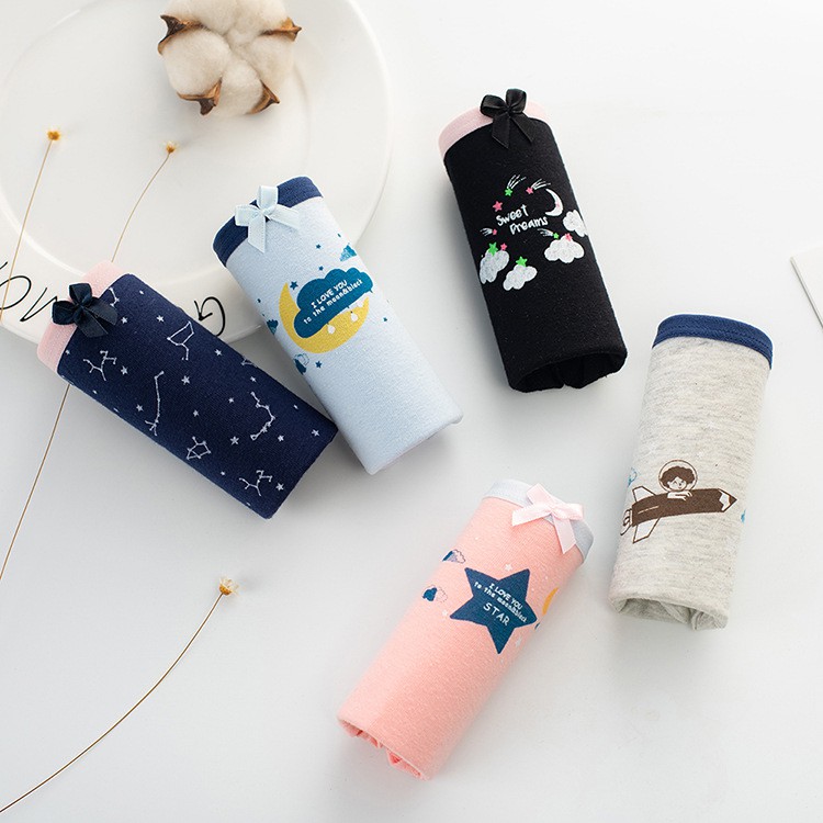 (Nhiều mẫu) Set 7 quần lót cotton họa tiết cực kute