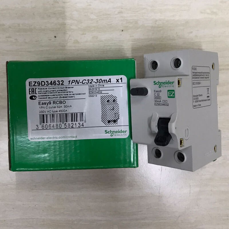 Aptomat chống giật  RCBO 1P+N Schneider 4.5kA 30mA