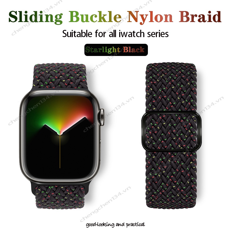 Dây Đeo Đồng Hồ Bằng Nylon Co Giãn Cho iwatch7 Series 6 / 5 / 4 / 3 / SE 41mm45mm 40mm44mm 6 5 4 SE