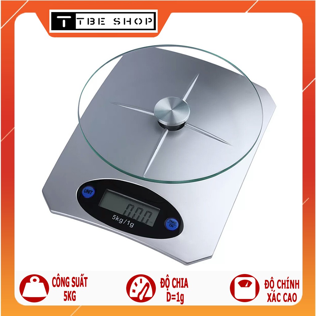 [Bảo Hành 1 Năm] Cân Điện Tử Nhà Bếp Mini Mặt Kính Cường Lực 5kg TBE SHOP | BigBuy360 - bigbuy360.vn