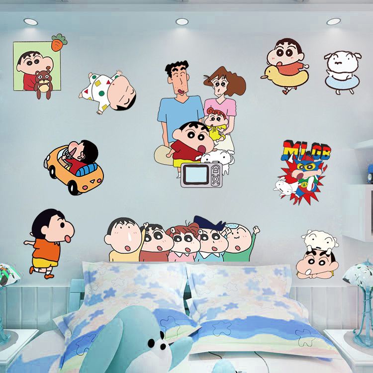 Giấy Dán Tường Tự Dính Họa Tiết Shin-Chan Hoạt Hình Trang Trí Phòng Ngủ / Trường Mẫu Giáo