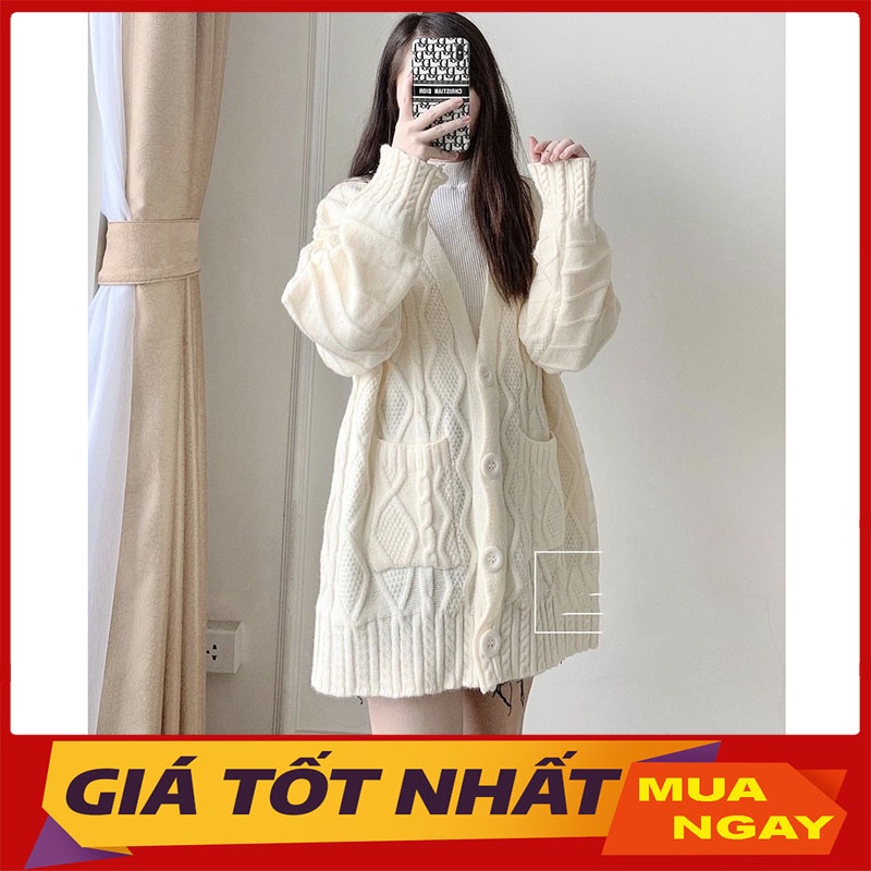 Áo Khoác Cardigan Len Dài Giấu Quần Siêu Đỉnh M861