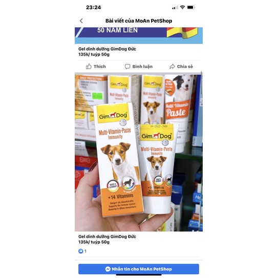 Vitamin tổng hợp dạng gel Gimdog Đức (Gimborn Gimdog MULTI-VITAMIN-PASTE)
