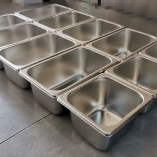 Combo khay inox đựng topping có nắp