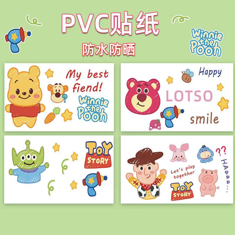 Miếng Dán Trang Trí Va Ly/Điện Thoại/Cốc Uống Nước Hình Toy Story/Gấu Pooh Dễ Thương DIY