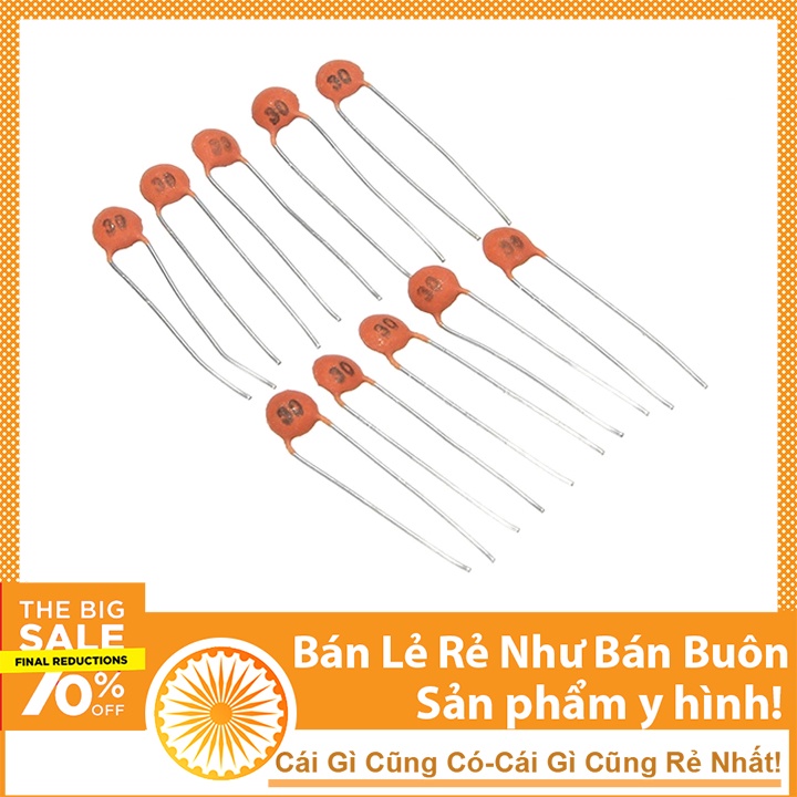 Túi 10 Con Tụ Gốm Đỏ 50V (Nhiều giá trị điện dung)