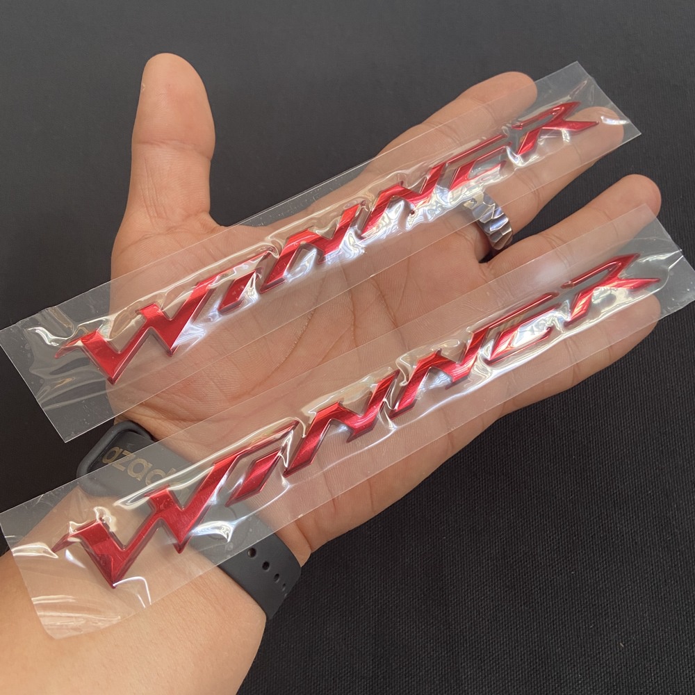 Tem logo chữ WINNER, WINNER X đủ màu chất liệu nhựa cứng zin mạ chrome bóng cao cấp