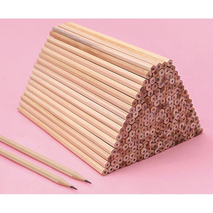 Combo 10 Bút chì HB lục giác gỗ tự nhiên nét viết mềm mại dễ chuốt tiện lợi cho công việc