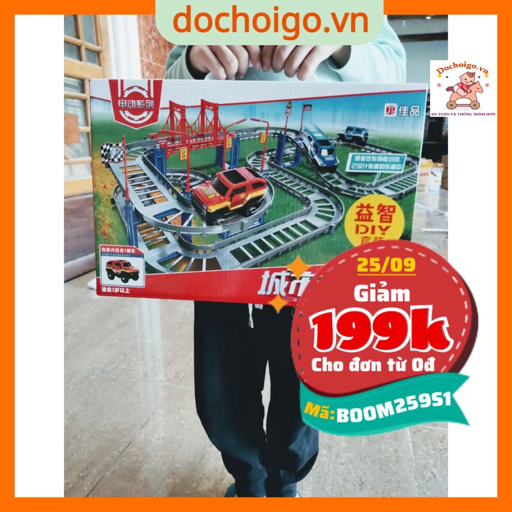 Đồ chơi oto đồ chơi lắp ghép đường ray tàu lượn giúp bé thỏa sức sáng tạo dochoigo.vn