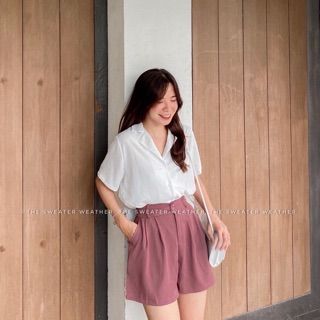 Sơ mi voan cổ pijama cộc tay