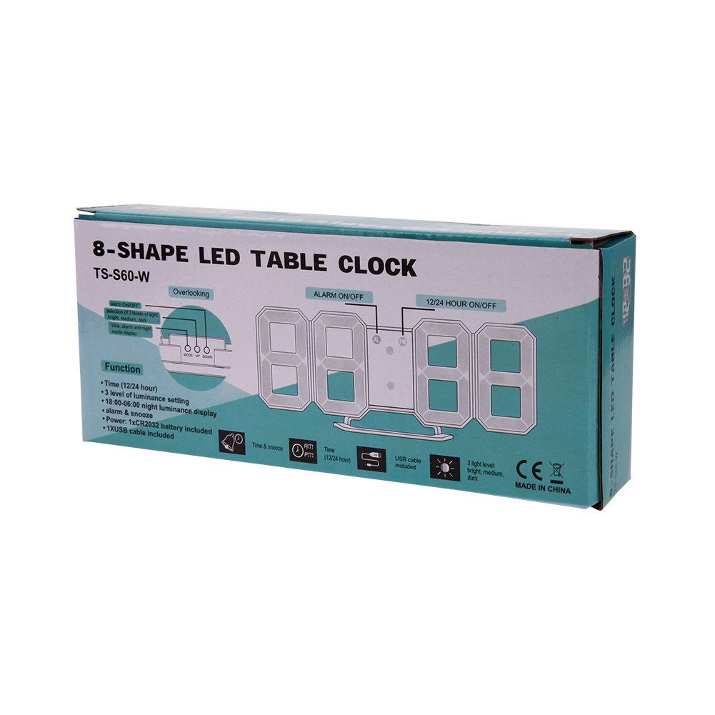 [FORU] Starnearby Modern Digital LED Table Clo Watches 24 or 12-Hour Display Alarm Snooze