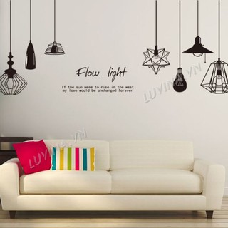 Decal dán tường trang trí phòng khách, phòng ngủ, phòng ăn, quán cafe- Đèn treo đen