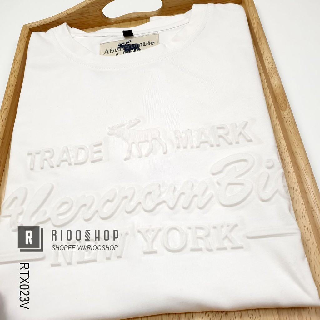 Áo phông nam cổ tròn dập nổi aber cực đẹp RTX023v - áo thun nam cotton Riooshop | BigBuy360 - bigbuy360.vn