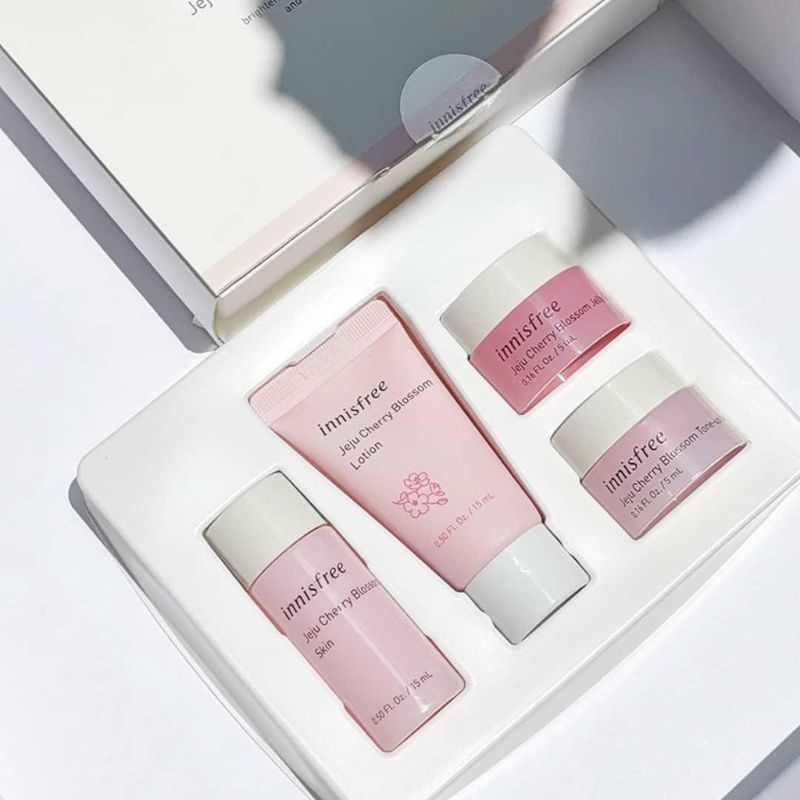 Set Dưỡng Da mini Innisfree Jeju Cherry Blossom Trial Kit