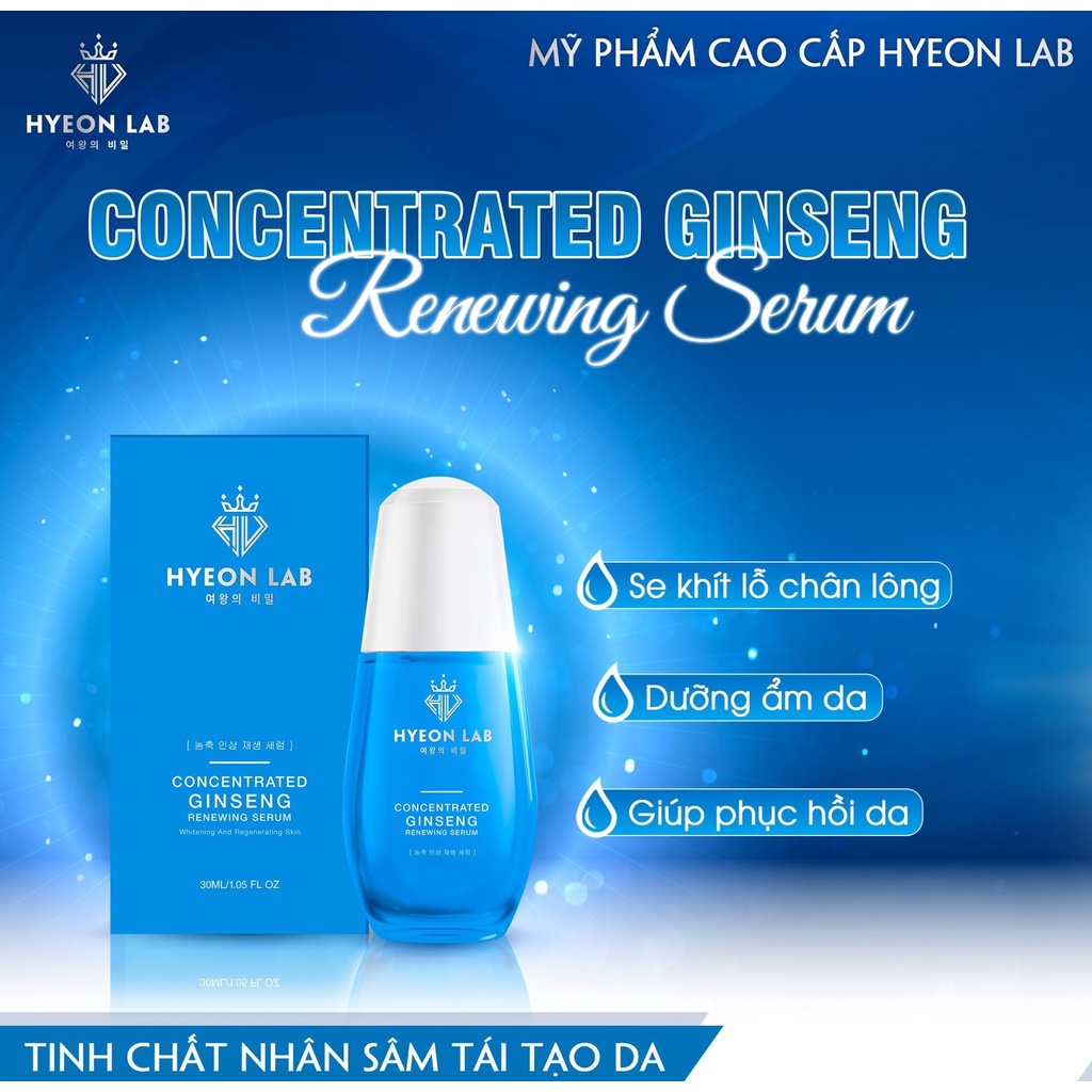 SERUM Tinh chất nhân sâm HÀN QUỐC HYEON LAB - Tái Tạo, Dưỡng Trắng Da,Chậm lão hóa