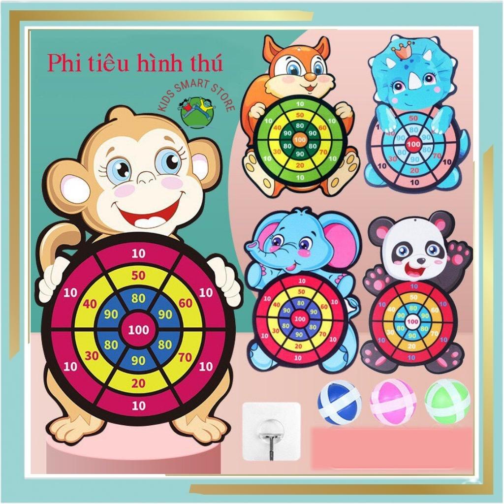 Bảng Phi Tiêu Bóng Dính, Bảng Ném Bóng Gai Tính Điểm Hình Con Vật Dễ Thương Tặng Kèm 3 Trái Bóng Cho Bé