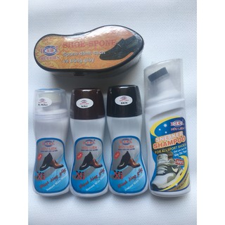 Xi Đánh Giày Hữu Liên 50ml (Không Màu,Nâu,Đen) + Chai Cleaner,Hộp Sáp