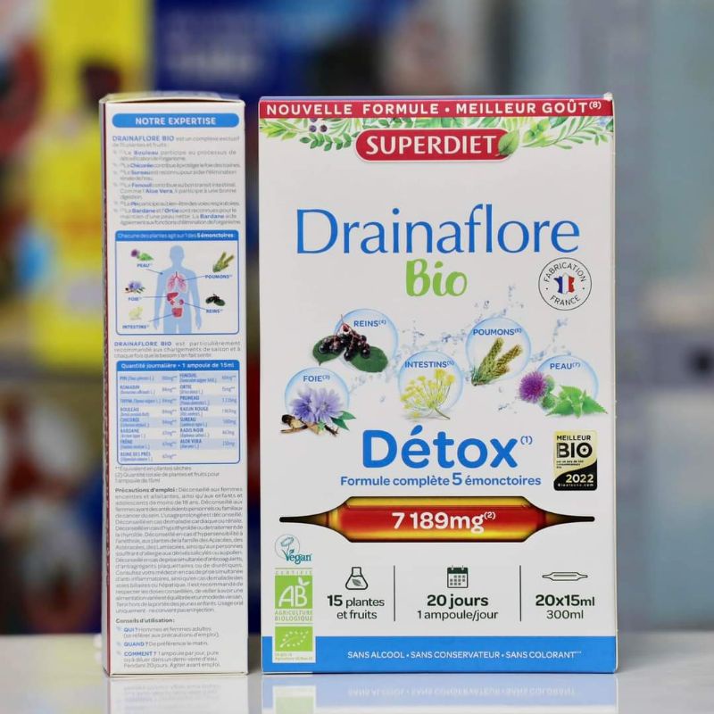 Thải độc hữu cơ dạng uống Drainaflore Bio Pháp