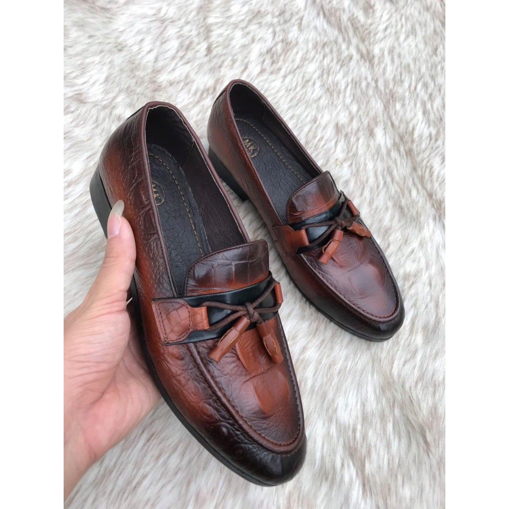 Giày Da Nam Đẹp - Giày Lười Da Nam Công Sở 2020