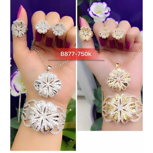 Bộ trang sức xi mạ vàng và bạch kim cao cấp B877