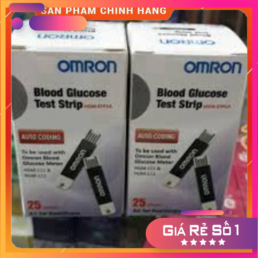 [GIẢM GIÁ] QUE THỬ ĐƯỜNG HUÝET OMRON HGM-STP1A HỘP 25 TEST