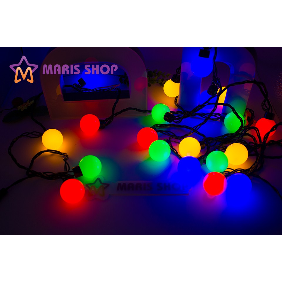 LED DÂY BI CẦU TRANG TRÍ NHÁY NHIỀU MÀU SẮC DÀI 5M - 20 BÓNG -dành cho quán bar, cafe, noel, trung thu, trang trí shop.