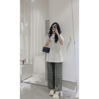 ( hot ) Quần kẻ khuy cạp chun