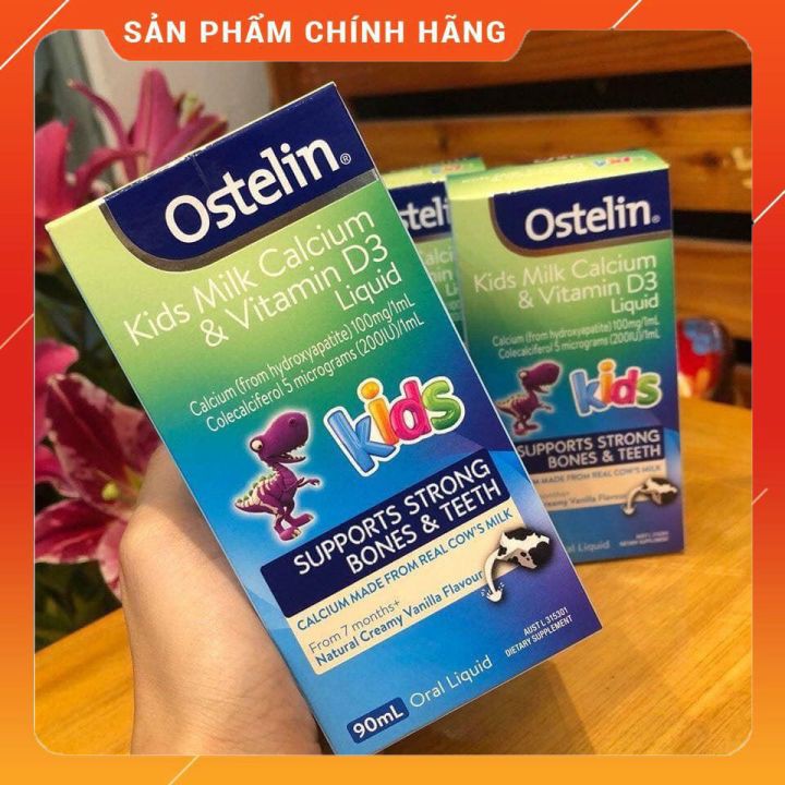 Canxi Nước Khủng Long Ostelin Kids Milk Calcium & D3 Liquid Úc (90ml) 🔥𝐍𝐄𝐖🔥 Cho Trẻ Từ 7 Tháng Tuổi