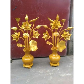 hoa sen gỗ mít cao 90cm hàng đẹp