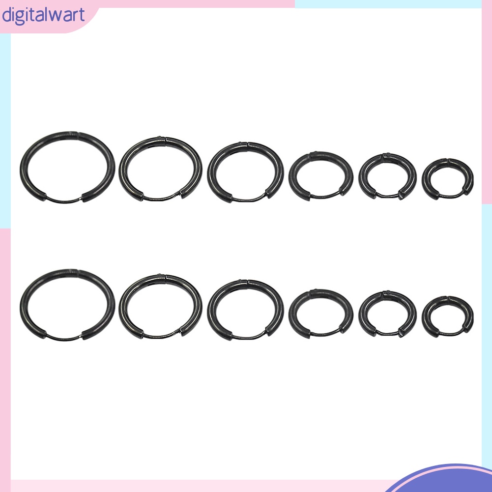 Cặp khuyên tai tròn thép không gỉ đơn giản cá tính dành cho nam và nữ