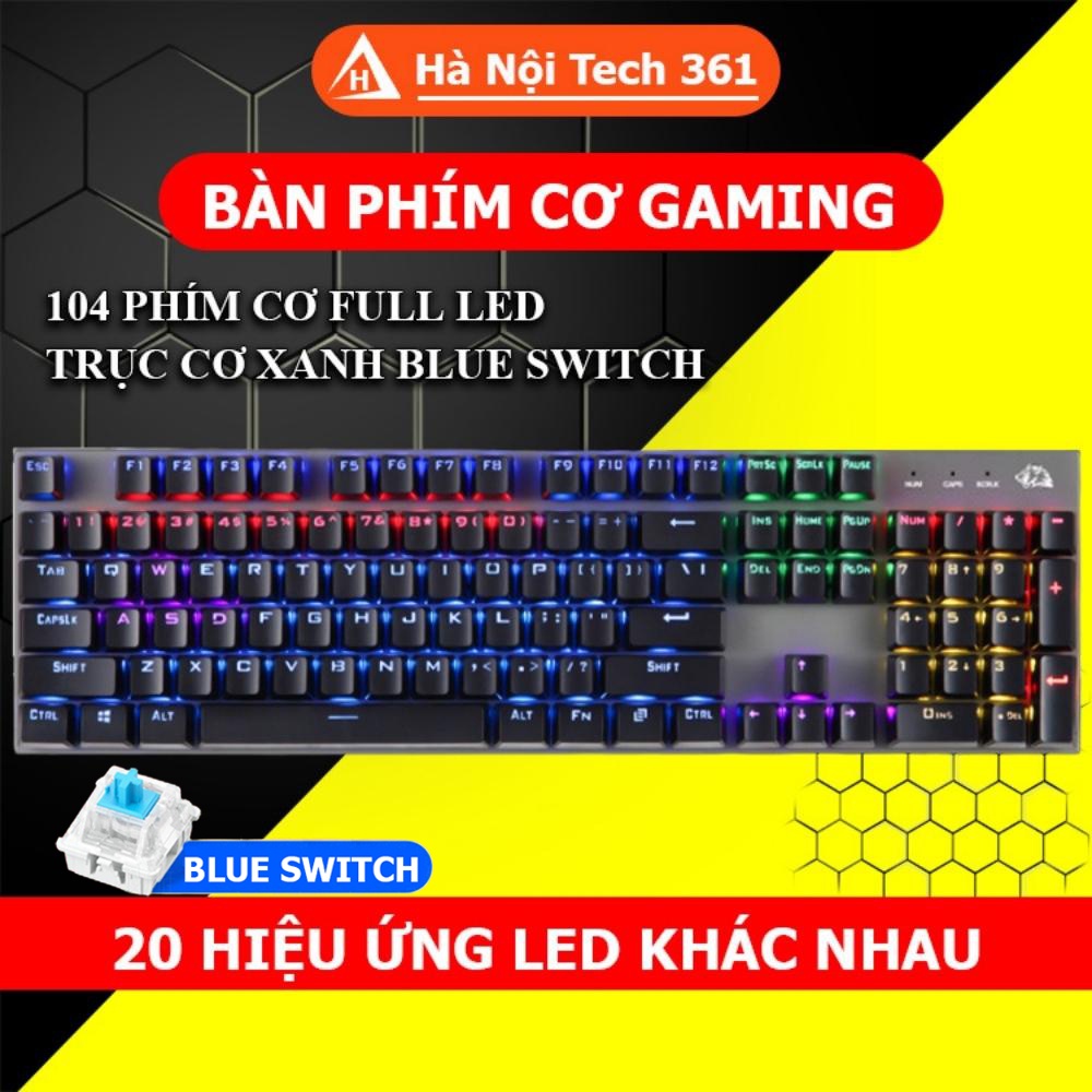 Bàn phím cơ gaming có dây phím Blue Switch thế hệ cơ mới 2021- K1 Bảo hành 12 tháng