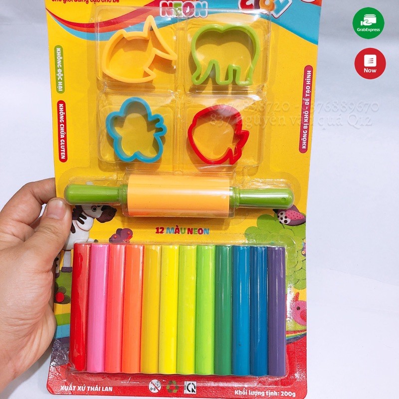 Vỉ đồ chơi đất sét nặn 2màu kèm phụ kiện y hình cho bé tập sáng tạo thả ga đồ chơi cho bé trẻ em đồ chơi cho bé, trẻ em