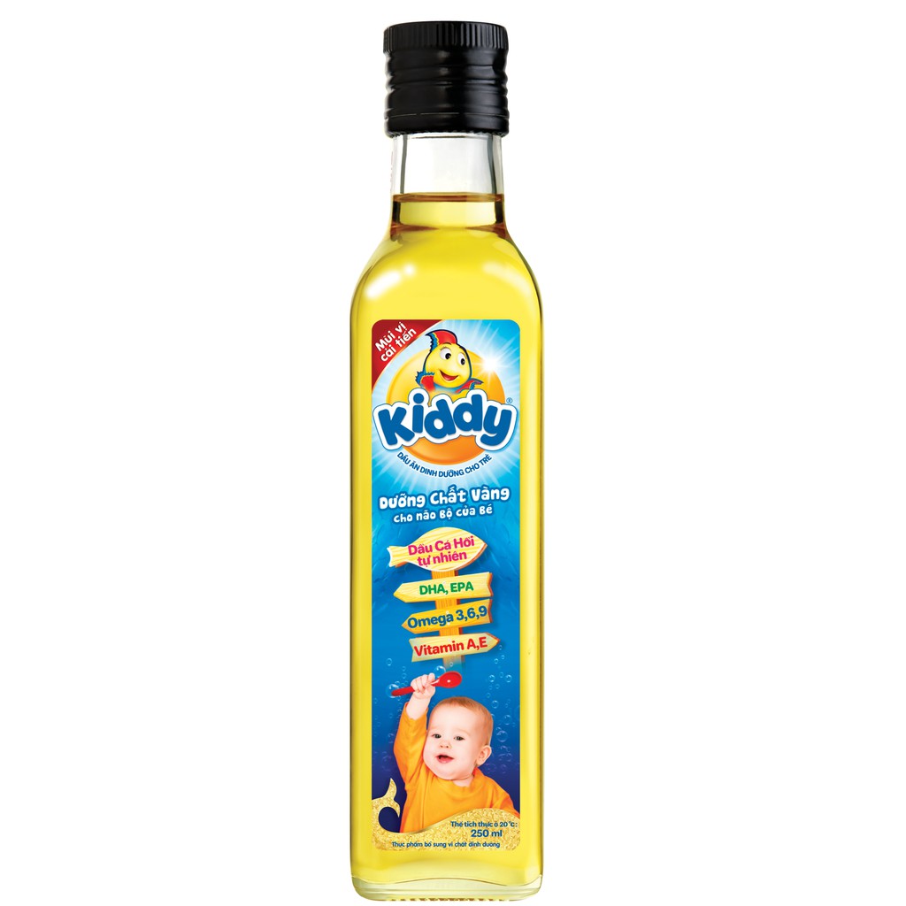 Dầu ăn dinh dưỡng Kiddy cá hồi cho bé từ 6 tháng 250ml