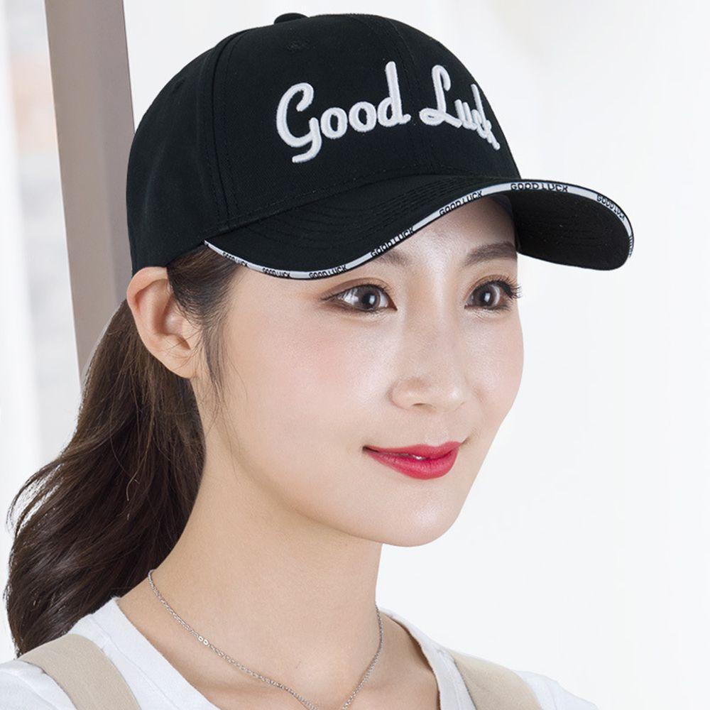 Mũ Lưỡi Trai Cotton Thêu Chữ Good Luck Phong Cách Hip Hop Hàn Quốc Cho Nữ