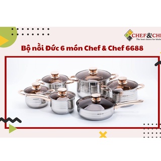 BỘ NỒI 6 MÓN VUNG KÍNH CHEF & CHEF/KAISA VILLA SIÊU ĐẸP