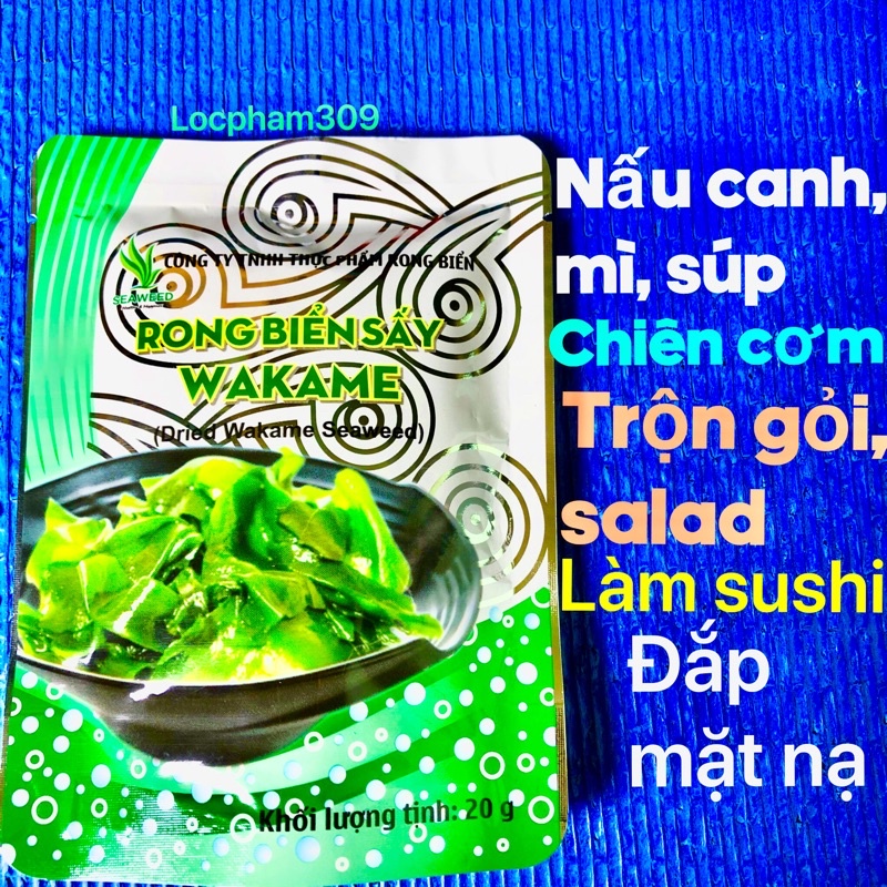 {Sale sốc} Rong biển sấy khô wakame Nhật công ty Seaweed nấu mì nấu canh súp trộn gỏi sushi salad đắp mặt nạ ngon bổ