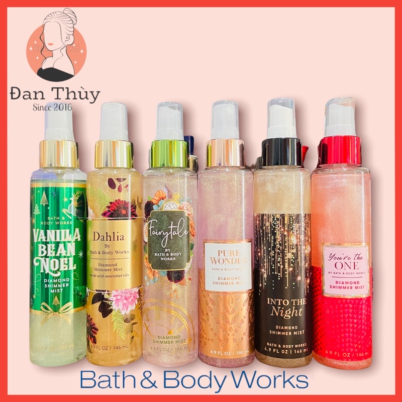 Xịt thơm toàn thân nhũ kim tuyến Bath & Body Works 146ml (nhiều mùi)
