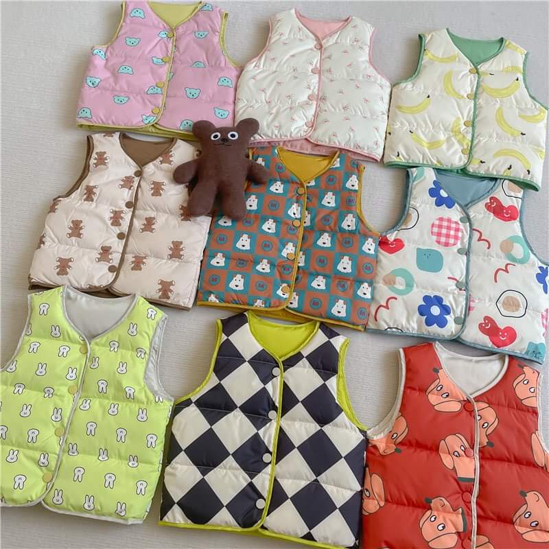 Áo phao Gile SIÊU NHẸ cho bé mặc được 2 MẶT như hình 2in1