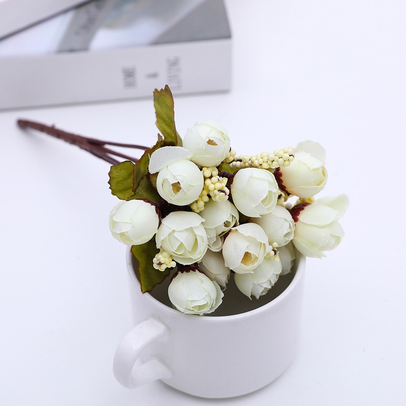 Hoa giả - Hoa hồng lụa cao cấp trang trí nhà cửa - HG521