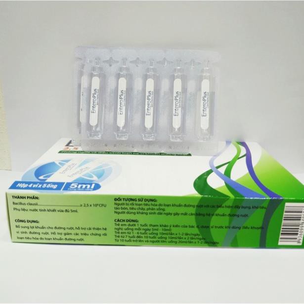 MEN VI SINH ENTERO PLUS CÂN BẰNG HỆ VI SINH ĐƯỜNG RUỘT HỘP 20 Ống