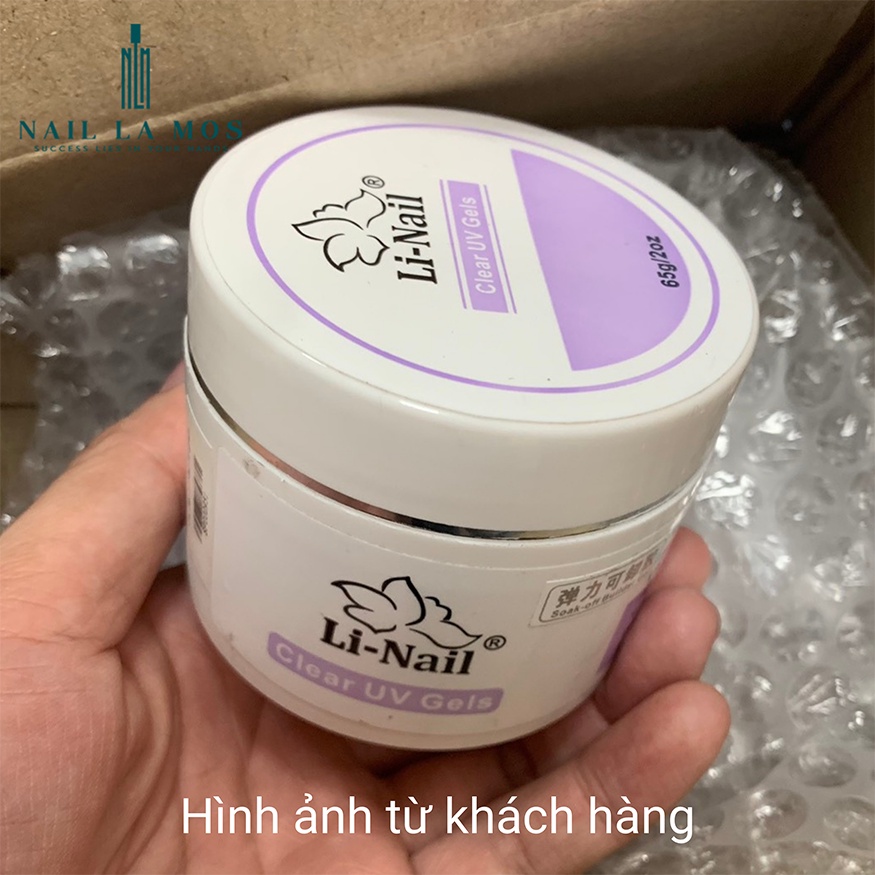 Gel đắp móng Li-nail chính hãng đậm đặc không nóng, màu trong suốt (65g)