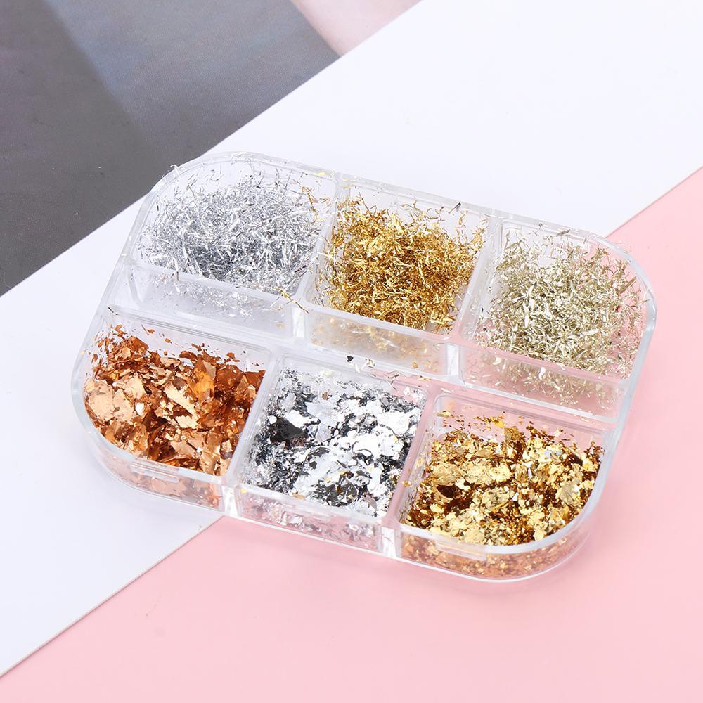 Hộp Giấy Bạc Lụa 6 Ngăn In Họa Tiết Sọc Trang Trí Móng Tay|​ Tiếng tục