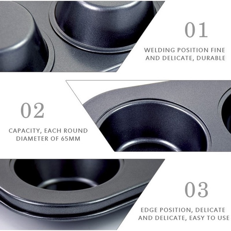 Khuôn Nướng Bánh 6 Lỗ Bằng Thép Không Gỉ