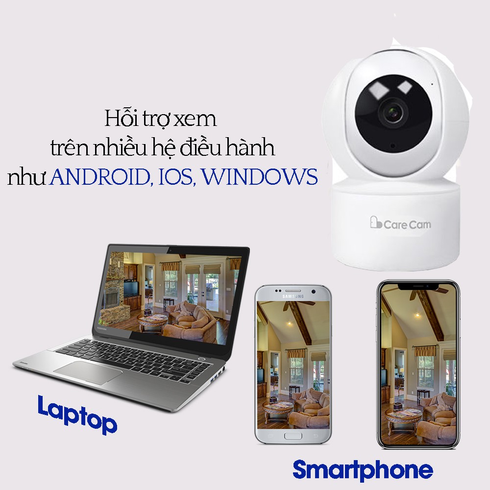Camera 1080P Wifi - CareCam YH200 Độ Phân Giải 2.0Mpx - Xoay Theo Chuyển Động - Phần Mềm Carecam - quà tặng hấp dẫn | BigBuy360 - bigbuy360.vn
