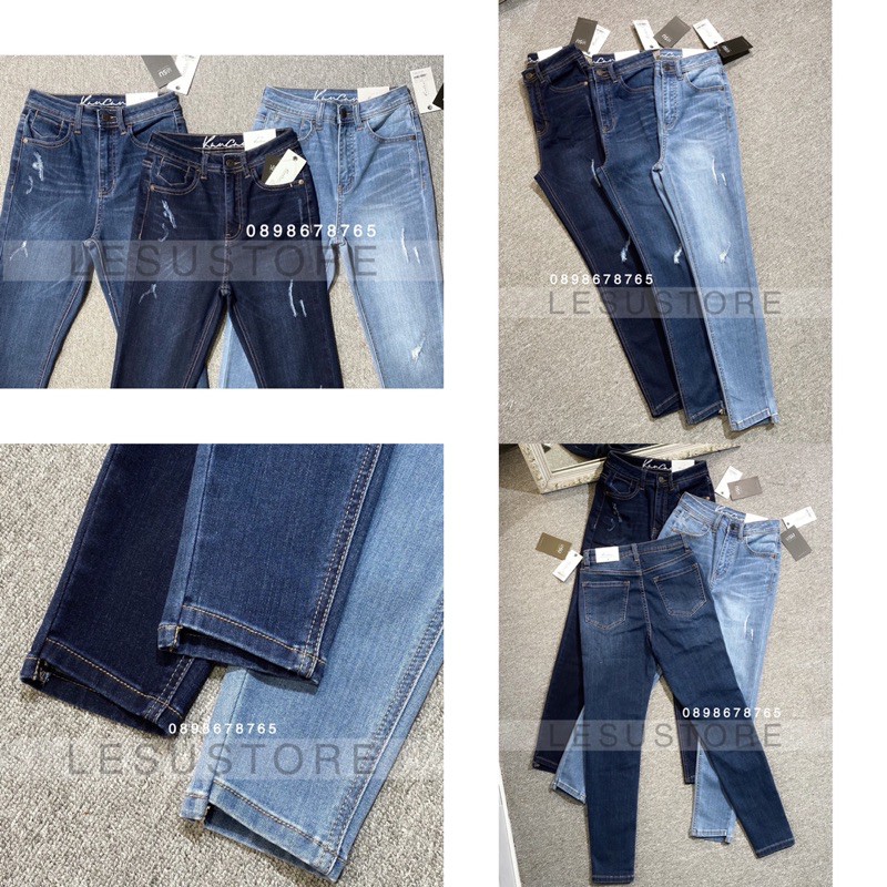 ẢNH TỰ CHỤP Quần Jeans Ôm rách xước xéo lai