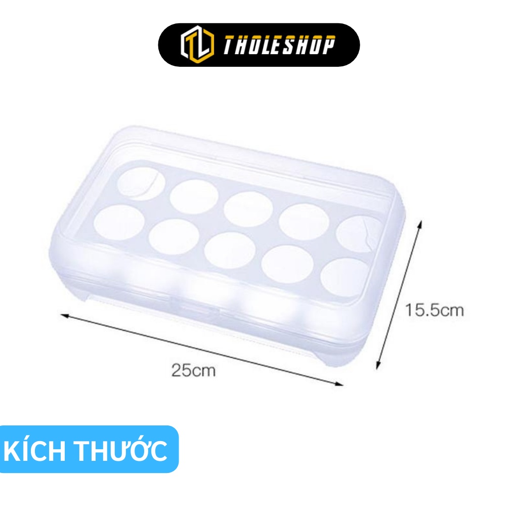 Khay Đựng Trứng 15 Ô - Hộp Bảo Quản Trứng Để Tủ Lạnh Có Nắp Đậy Kín, Đế Chống Trượt 1090
