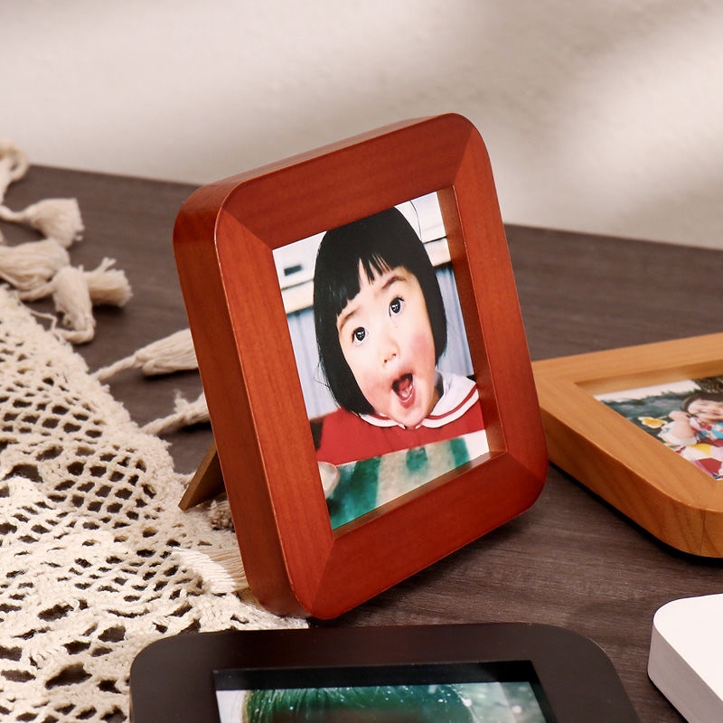 Khung Ảnh Để Bàn Hình Vuông 2 Inch Mini Bằng Gỗ